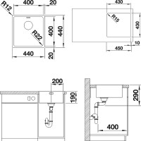 Кухонная мойка Blanco Andano 400-IF 522957 Нержавеющая сталь с зеркальной полировкой нержавеющая сталь встраиваемый