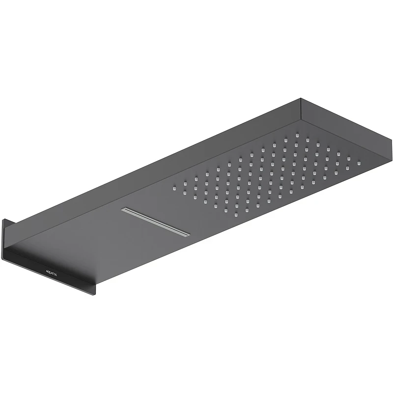 Верхний душ Aquatek 2 jet AQ2085MB Черный матовый нержавеющая сталь на стену