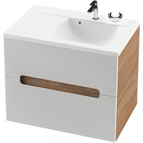 Тумба под раковину Ravak SD Classic II 80 L X000000913 подвесная Капучино Белая МДФ / ЛДСП