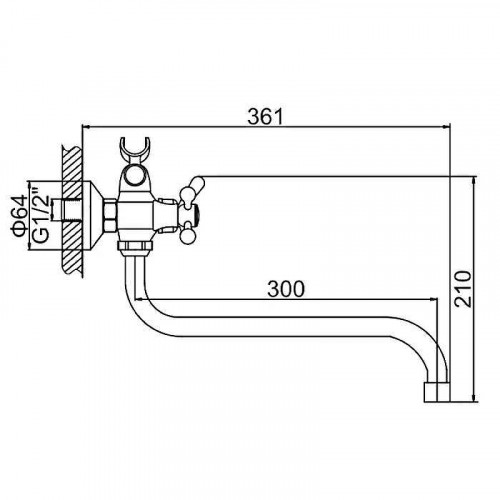 Смеситель для ванны Ledeme H26 2226L универсальный Хром
