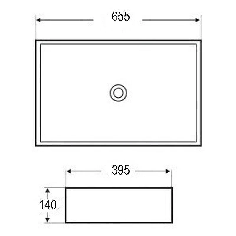 Раковина накладная Azario 65.5 AZ416 цвет Белый