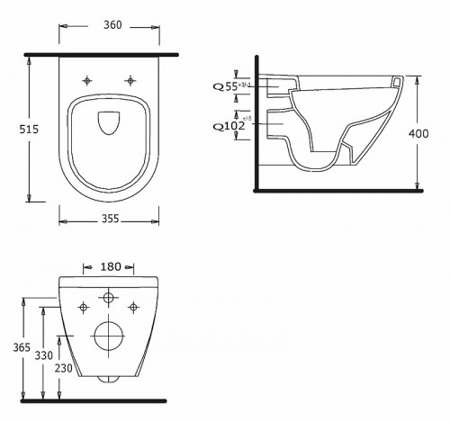 Унитаз биде beWash Vettern 82323601 подвесной Белый глянец с сиденьем Микролифт фарфор подвесной