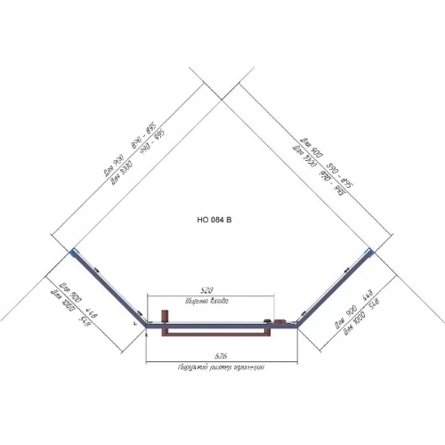 Душевой уголок RGW Hotel HO-084 90х90 350608499-21 профиль Хром стекло матовое-сатинат