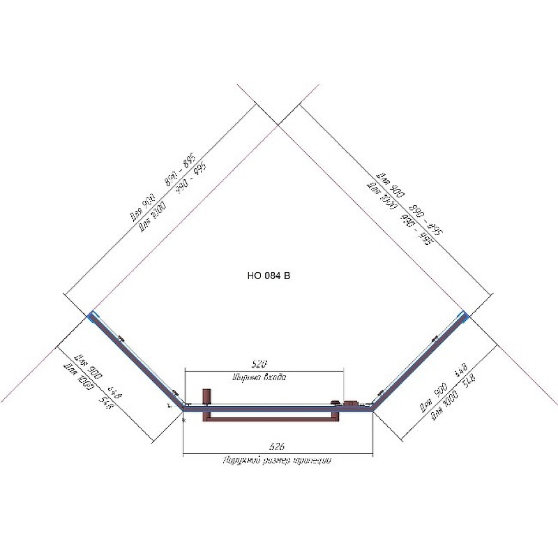 Душевой уголок RGW Hotel HO-084 90х90 350608499-21 профиль Хром стекло матовое-сатинат