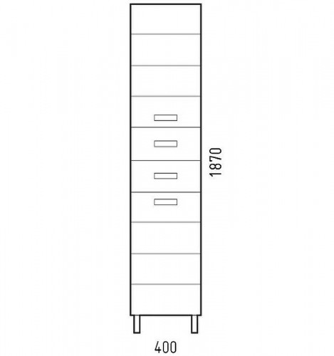 Шкаф пенал Corozo Денвер 40 Z2 SP-00000536 Белый МДФ / ЛДСП