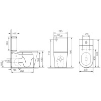 Унитаз компакт Royce Ozzy RCT-130407WH с бачком и сиденьем Микролифт фаянс напольный