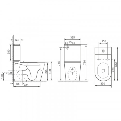 Унитаз компакт Royce Ozzy RCT-130407WH с бачком и сиденьем Микролифт фаянс напольный