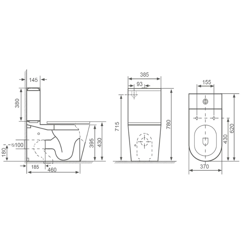 Унитаз компакт Royce Ozzy RCT-130407WH с бачком и сиденьем Микролифт фаянс напольный