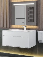 Тумба с раковиной Uperwood Lotus Premium 80 39340207460 подвесная цвет Белый матовый