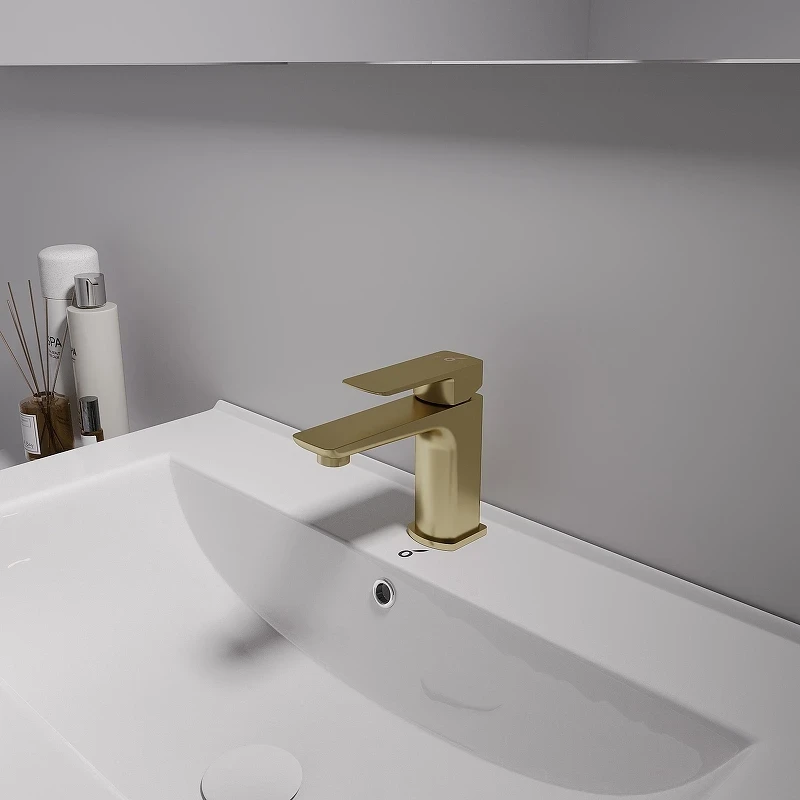 Смеситель для раковины Oliveeka D OL-139003-BG цвет Золото матовое