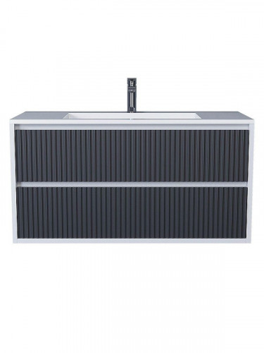 Тумба под раковину Uperwood Next Premium 100 3930205159 подвесная цвет Белый матовый Графит матовый