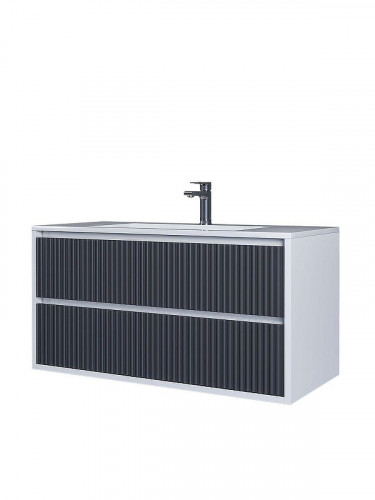 Тумба под раковину Uperwood Next Premium 100 3930205159 подвесная цвет Белый матовый Графит матовый