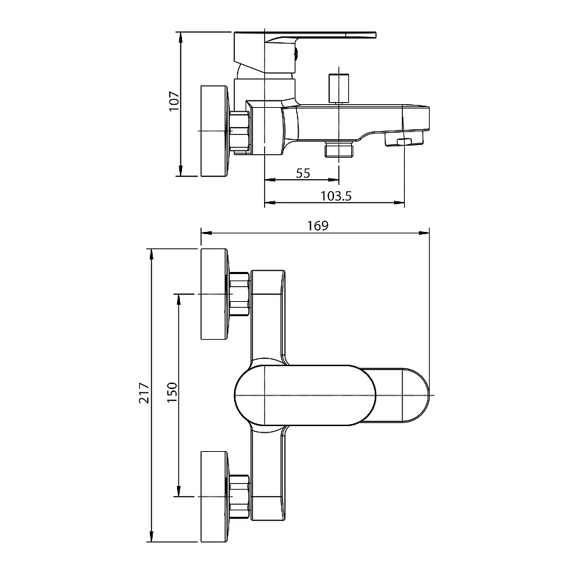 Смеситель для ванны Koller Pool Round Arc RA0100