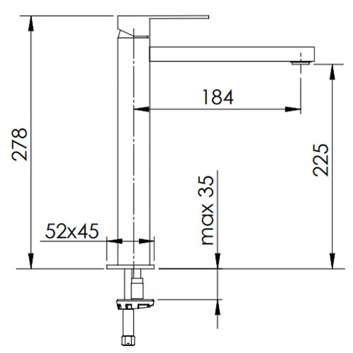 Смеситель для раковины Remer Q-Design QD10LXL Хром латунь