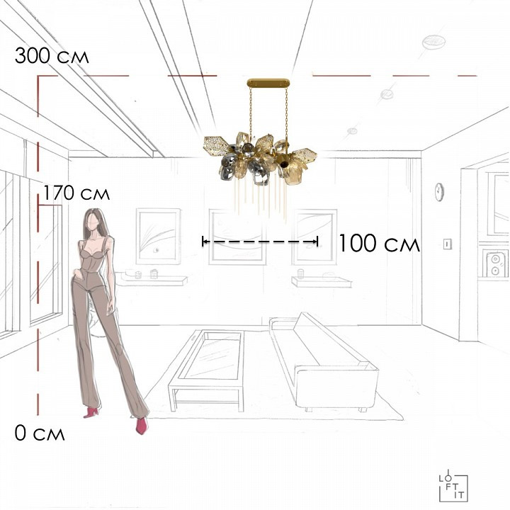 Подвесная люстра Loft it Britannica 10401/1000L