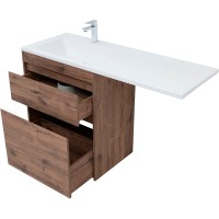 Тумба с раковиной Aquanet Токио 130 L 335589 Дуб веллингтон МДФ / ЛДСП