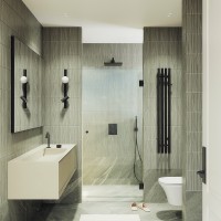 Душевая дверь Maybah Glass MGD-509-6 905x1950 на петлях Черный стекло прозрачное