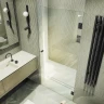Душевая дверь Maybah Glass MGD-509-6 905x1950 на петлях Черный стекло прозрачное