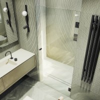 Душевая дверь Maybah Glass MGD-509-6 905x1950 на петлях Черный стекло прозрачное