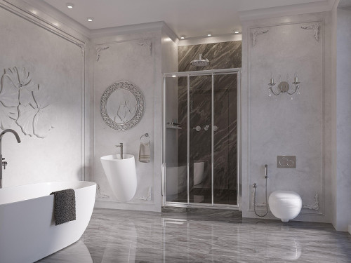 Душевая дверь Ambassador Forsa 130 17021104NX профиль Хром cтекло прозрачное