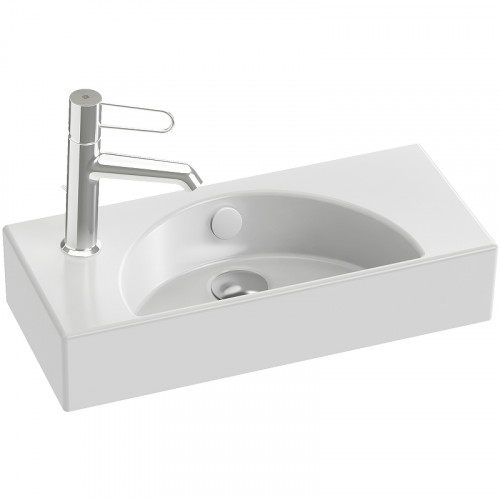 Раковина Jacob Delafon Odeon Rive Gauche 50 L EGO112-55-00 Белая фаянс подвесная, накладная