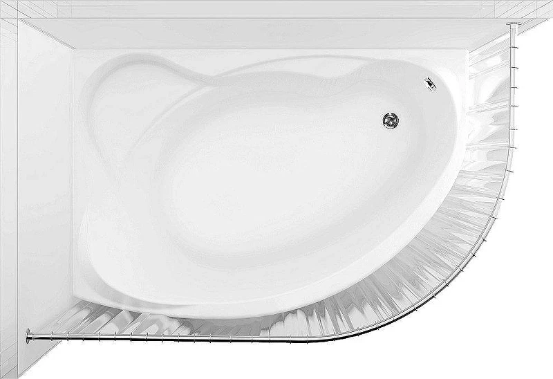 Карниз для ванны Aquanet Capri 170х110 156492 цвет Хром