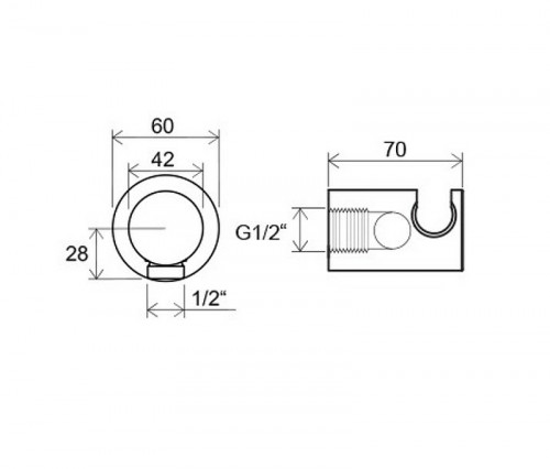 Шланговое подключение Ravak 706.00 X07P206 Хром латунь на стену