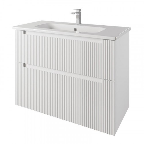 Тумба под раковину Dreja Euphoria 100 99.2017 подвесная/напольная цвет Белый матовый