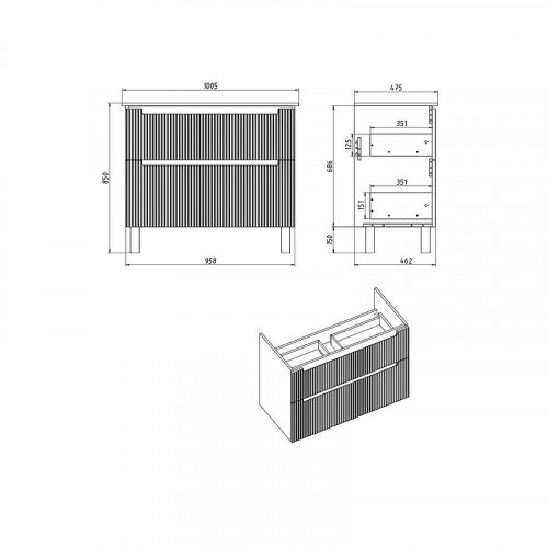 Тумба под раковину Dreja Euphoria 100 99.2017 подвесная/напольная цвет Белый матовый
