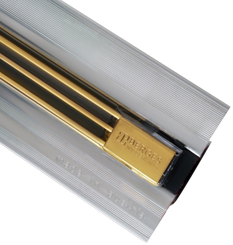 Душевой лоток Berges Super Slim 800 092154 с решеткой Золото глянец