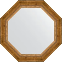 Зеркало Evoform Octagon 58х58 BY 7316 в багетной раме - Состаренная бронза с плетением 70 мм