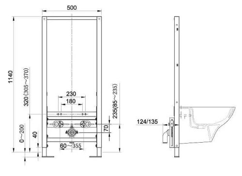 Инсталляция для биде Kludi Unifix 79200 цвет Оранжевый