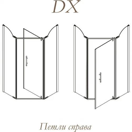 Душевой уголок Migliore Diadema Penta 90x90 24162 профиль Бронза стекло прозрачное с декором