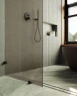 Душевая перегородка Maybah Glass MGD-265-6 790x1950 коннектор стена-стекло Черный стекло бронзовое матовое