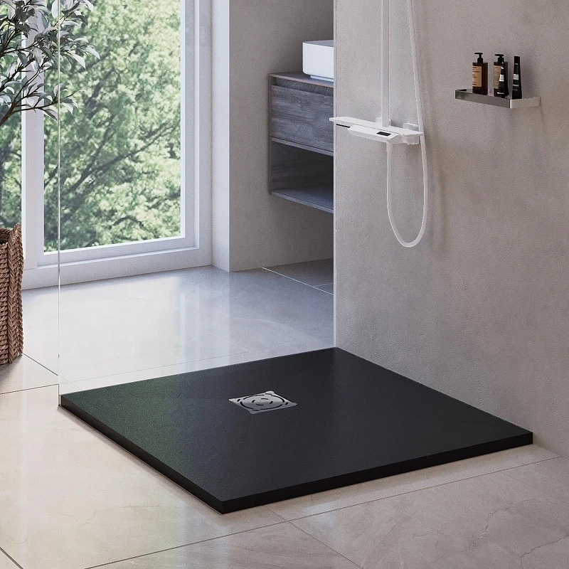Душевой поддон из искусственного камня RGW Stone Tray (Стоун Трей) ST-B 75х75 16152075-04 цвет Черный
