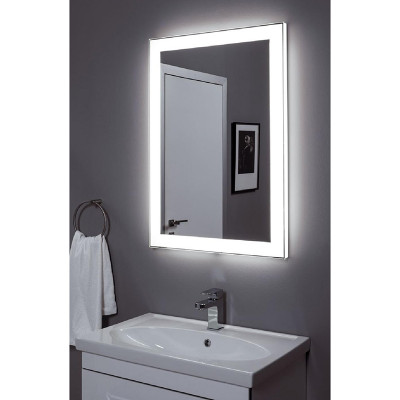 Зеркало Dreja Kvadro 60x85 77.9011W с подсветкой Белое стекло