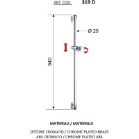 Душевая штанга Remer 319D Хром латунь на стену