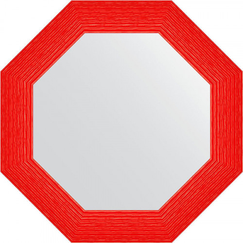 Зеркало Evoform Octagon 67х67 BY 3884 в багетной раме - Красная волна 89 мм стекло