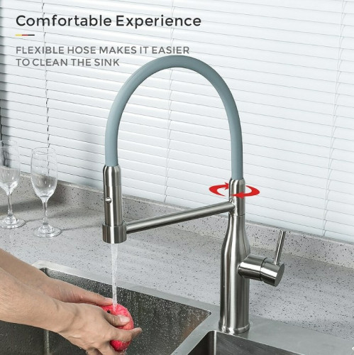 Смеситель для кухни Gappo G4398-55 Нержавеющая сталь Серый нержавеющая сталь