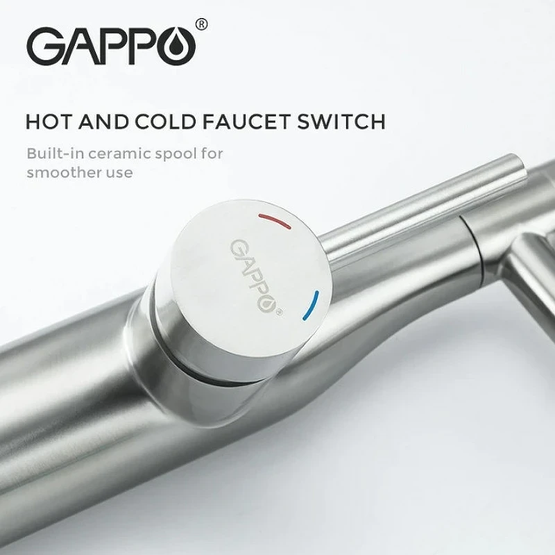 Смеситель для кухни Gappo G4398-55 Нержавеющая сталь Серый нержавеющая сталь