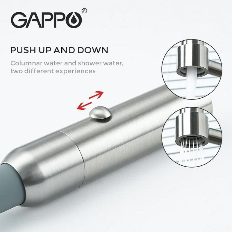 Смеситель для кухни Gappo G4398-55 Нержавеющая сталь Серый нержавеющая сталь