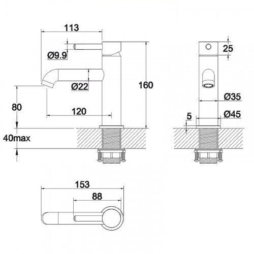 Смеситель для раковины Whitecross Y brushed gold Y1210GLB Брашированное золото латунь