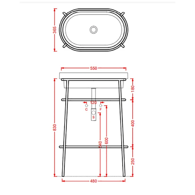 Консоль под раковину Artceram Fuori 60 ACA055 17 Черная матовая