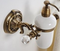 Полотенцедержатель c дозатором для жидкого мыла Art&amp;Max Barocco Crystal AM-2057D-Br-C Бронза