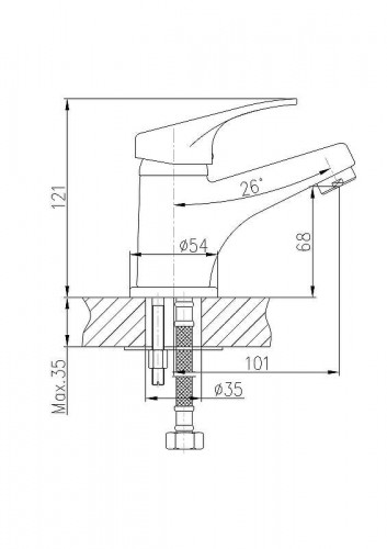 Смеситель для раковины Haiba HB1013 Хром