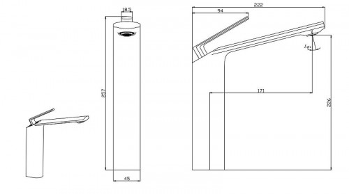 Смеситель для раковины Black&amp;White Gravity GF-7204-GM 7204GM цвет Оружейная сталь