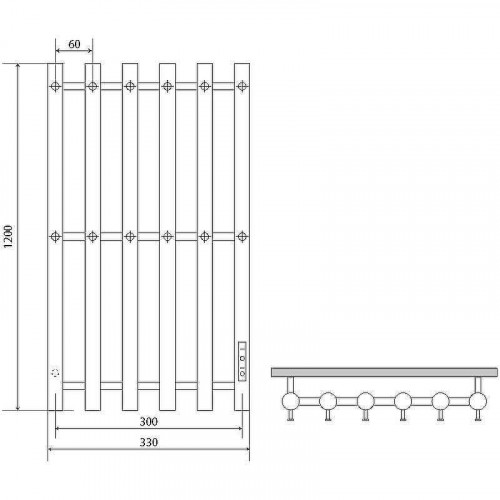 Электрический полотенцесушитель Melodia della vita Blues Electro Ferrum 120х33 П6 MTRBEF12033gt Графит