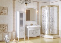 Шкаф пенал Opadiris Лоренцо 45 L Z0000008217 Белый матовый МДФ / ЛДСП, массив дерева, стекло