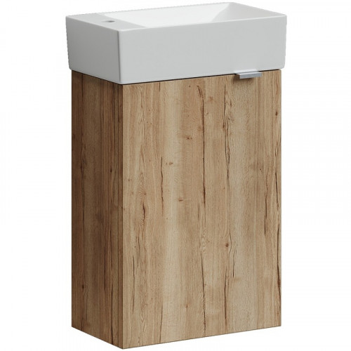 Тумба под раковину Sancos Mini 37 L MN35EGL подвесная Дуб Галифакс натуральный МДФ / ЛДСП