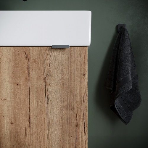 Тумба под раковину Sancos Mini 37 L MN35EGL подвесная Дуб Галифакс натуральный МДФ / ЛДСП